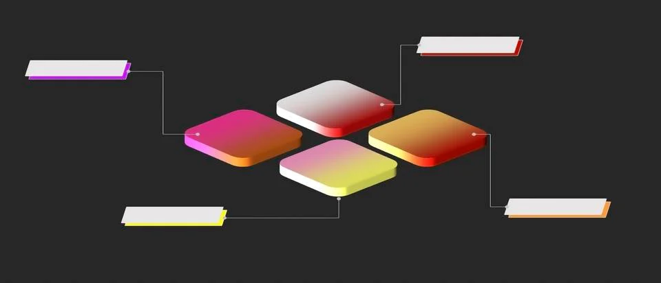 Gradient color 3d square thumb with empty space to attach information . Stock Illustration