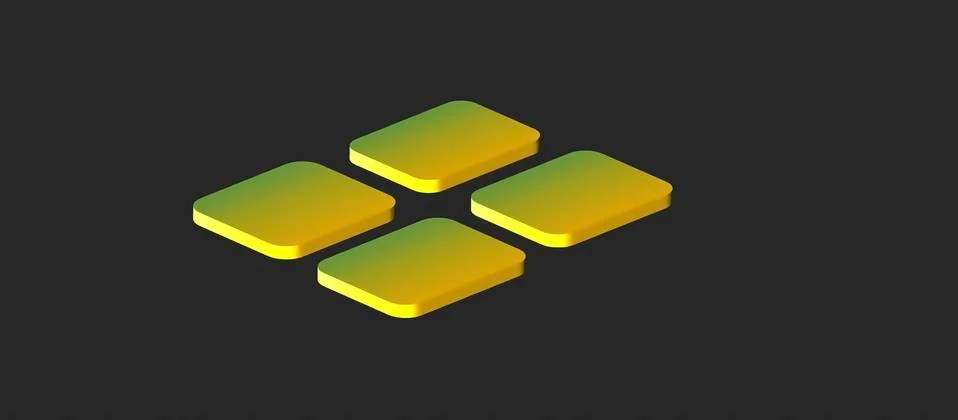 Gradient color 3d square thumb on white background with empty space to attach . Illustrazione stock