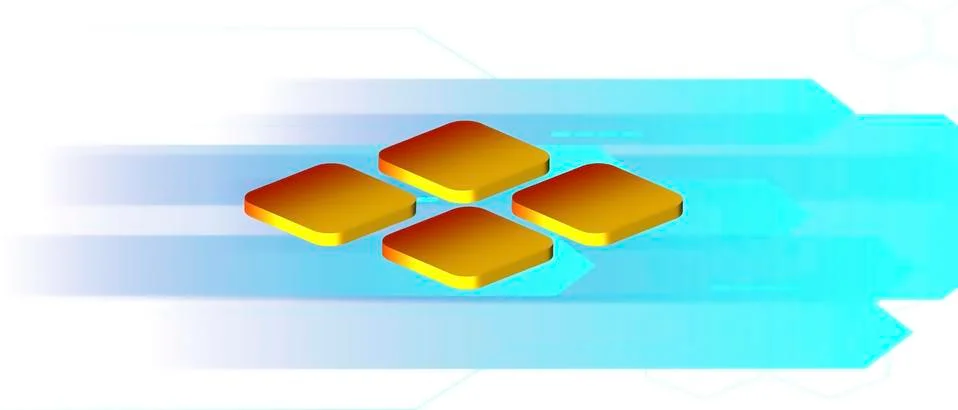 Gradient color 3d square thumb with empty space to attach information . Illustrazione stock