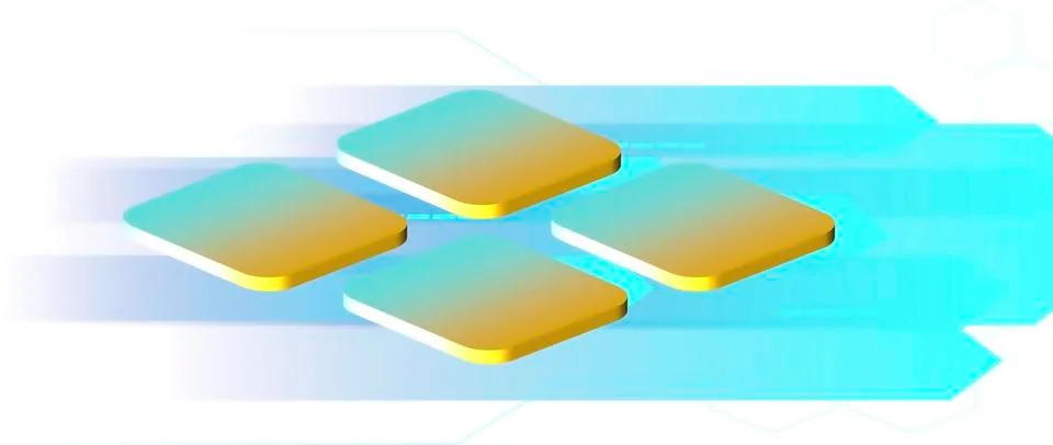 Gradient color 3d square thumb with empty space to attach information . Illustrazione stock