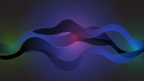 Gradient color beautiful wave graphics design dark illustration background. Stock Illustration