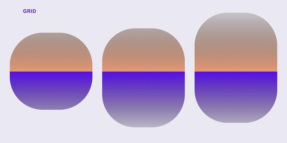 Gradient color blend circles on grid Stock Illustration