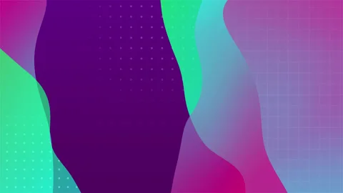 Gradient color creative abstract loop background with wavy shapes Stock Footage 143264418