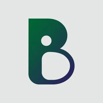 Gradient color letter B text t-shirt vector design on white background. Illustrazione stock