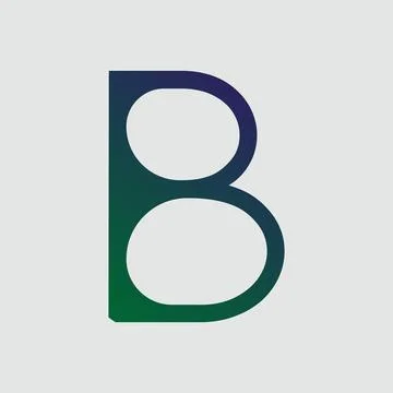 Gradient color letter B text t-shirt vector design on white background Stock Illustration