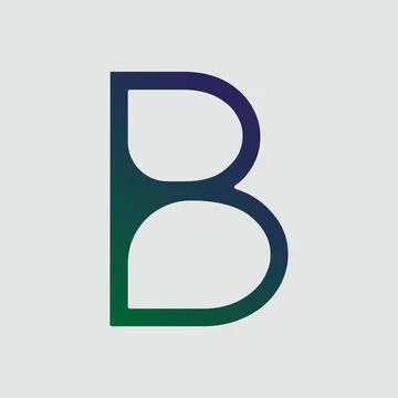 Gradient color letter B text t-shirt vector design on white background Illustrazione stock