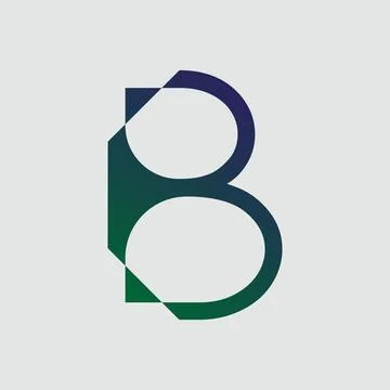Gradient color letter B text t-shirt vector design on white background Stock Illustration