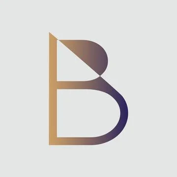 Gradient color letter B text t-shirt vector design on white background Stock Illustration