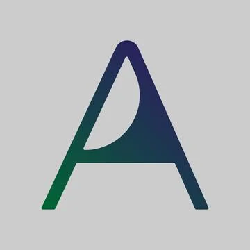Gradient color letter A text t-shirt vector design on white background. Stock Illustration