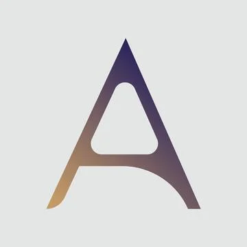 Gradient color letter A text t-shirt vector design on white background. Stock Illustration