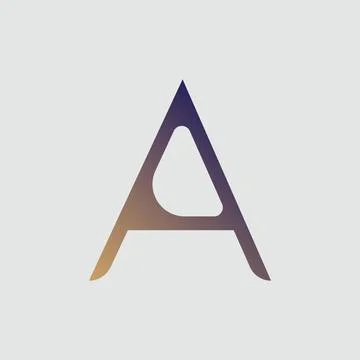 Gradient color letter A text t-shirt vector design on white background. Stock Illustration