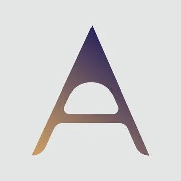 Gradient color letter A text t-shirt vector design on white background Illustrazione stock