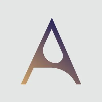 Gradient color letter A text t-shirt vector design on white background Stock Illustration