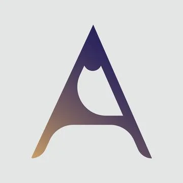 Gradient color letter A text t-shirt vector design on white background Stock Illustration