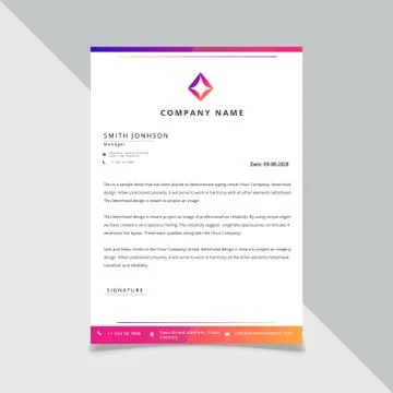Gradient color Letterhead Design Template Illustrazione stock