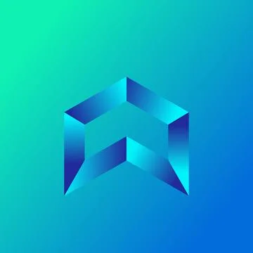 Gradient color line logo Stock Illustration