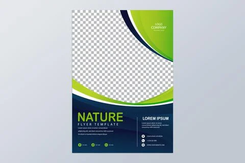 Gradient color Nature flyer template design Stock Illustration