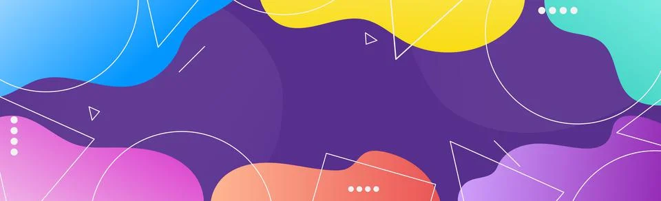 Gradient color panoramic background design. Abstract geometric web template w Stock Illustration