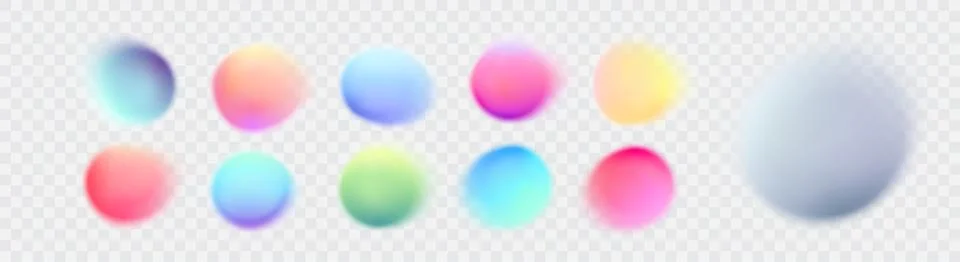Gradient color round vector background set. Abstract bright blurred fluid shapes Stock Illustration