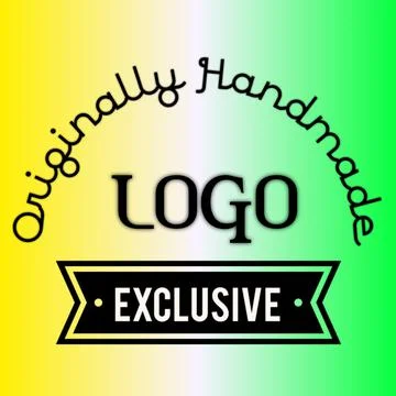 Gradient color yellow, white, and green with logo text Illustrazione stock