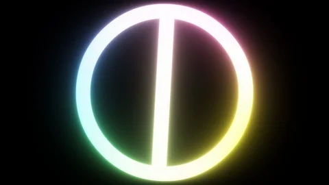 Gradient Colored Circle Sign Rotation Surface Loop Neon Abstract Background Stock Footage 129406943