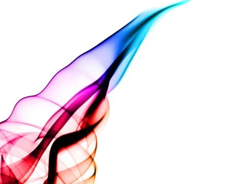 Gradient colored fume abstract shape over white 写真素材