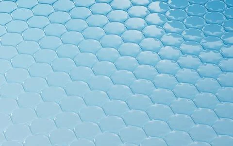 Gradient-colored hexagonal texture background, 3d rendering. Stock Illustration