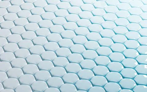 Gradient-colored hexagonal texture background, 3d rendering. Stock Photos