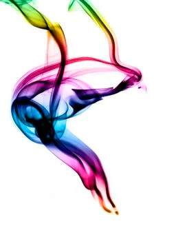 Gradient colored magic smoke shapes Stock Photos