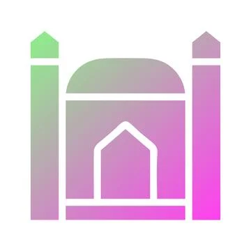 Gradient Colored Mosque Icon for Islamic Designs Stock Illustration