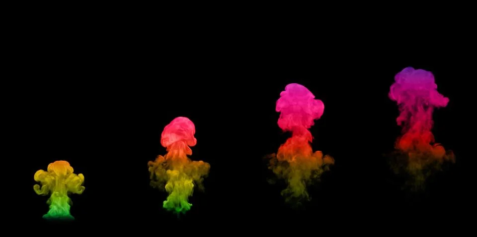 Gradient colored puff of smoke Stock Photos
