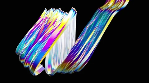 Gradient Colored, Wrinkled, Abstract Fluid Shapes Floats on Air Stock Footage 152410328