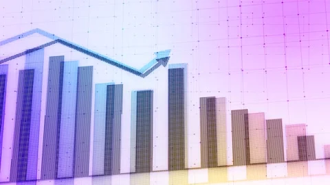 Gradient colorful business graph chart animation Stock Footage 220583278