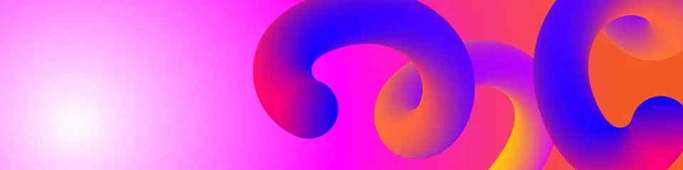 Gradient colorful motion twisted liquid line shapes on background. 3D effect Stock Illustration
