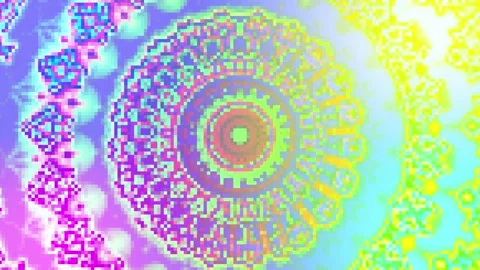 Gradient colorful pattern mandala kaleidoscope Video stock 204039434