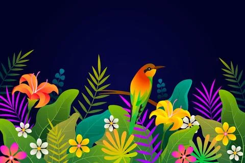 Gradient colorful tropical background Stock Illustration