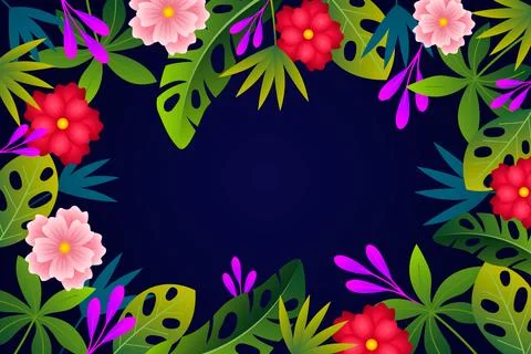 Gradient colorful tropical background Stock Illustration