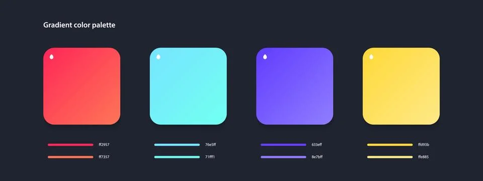 Gradient Colorful User Interface Palette. Red, Blue, Violet, Yellow Colors Stock Illustration