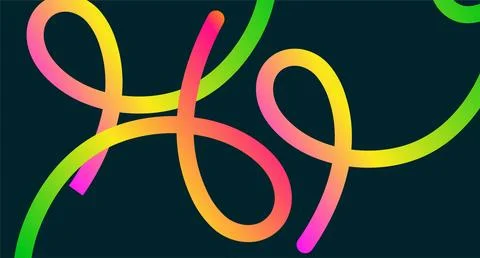 Gradient colors Lines with smooth shapes pattern  Abstract Vector Design El.. Illustrazione stock