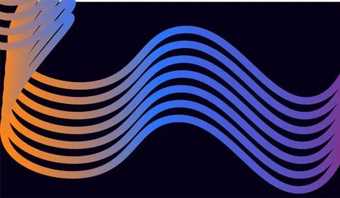 Gradient colors Lines with smooth shapes pattern  Abstract Vector Design El.. Stock Illustration