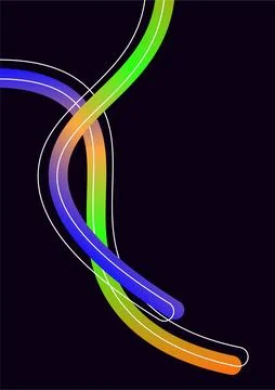 Gradient colors Lines with smooth shapes pattern  Abstract Vector Design El.. Stock Photos