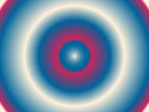 Gradient concentric circles, blue, pink, cream background Stock Illustration