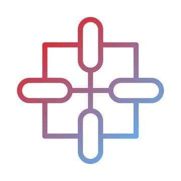 Gradient Connected Diagram with Four Nodes and Lines Stock Illustration