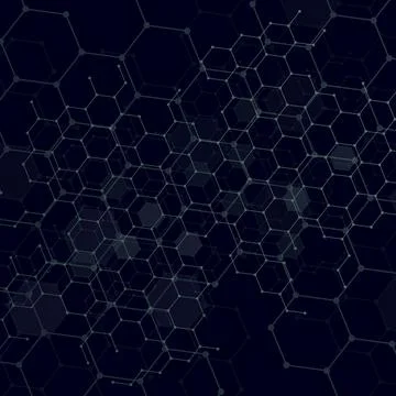 Gradient connection hexagon background. Stock Illustration
