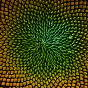 A gradient cool background  with green to orange spikes  in a patterned  with Stock Photos