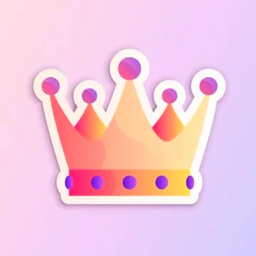Gradient crown vector sticker template for print. Stock Illustration
