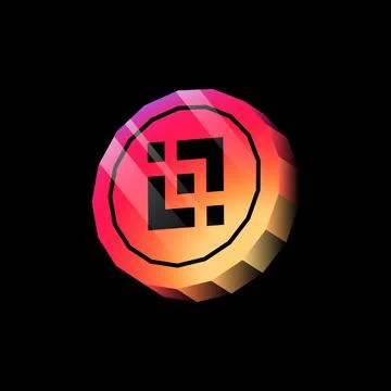 Gradient Cryptocurrency Coin Isolated on Black Stock Illustration