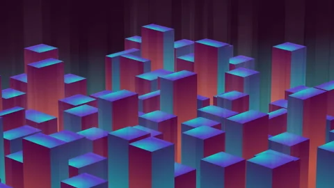 Gradient cube animations portraying the vibrant energy of artificial Stock Footage 296204126