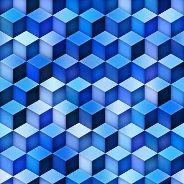 Gradient Cubes Tiling. Seamless Multicolor Pattern Illustrazione stock