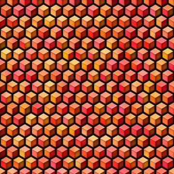 Gradient Cubes Tiling. Seamless Multicolor Pattern イラスト素材